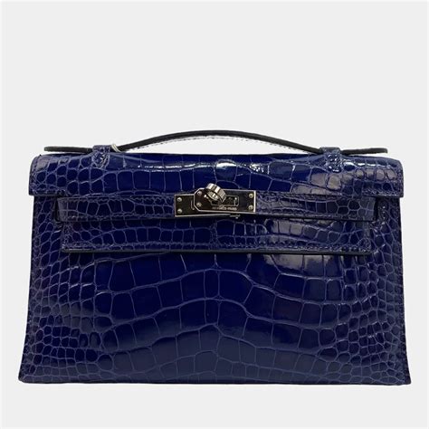 hermes black kelly pochette|hermes kelly pochette crocodile.